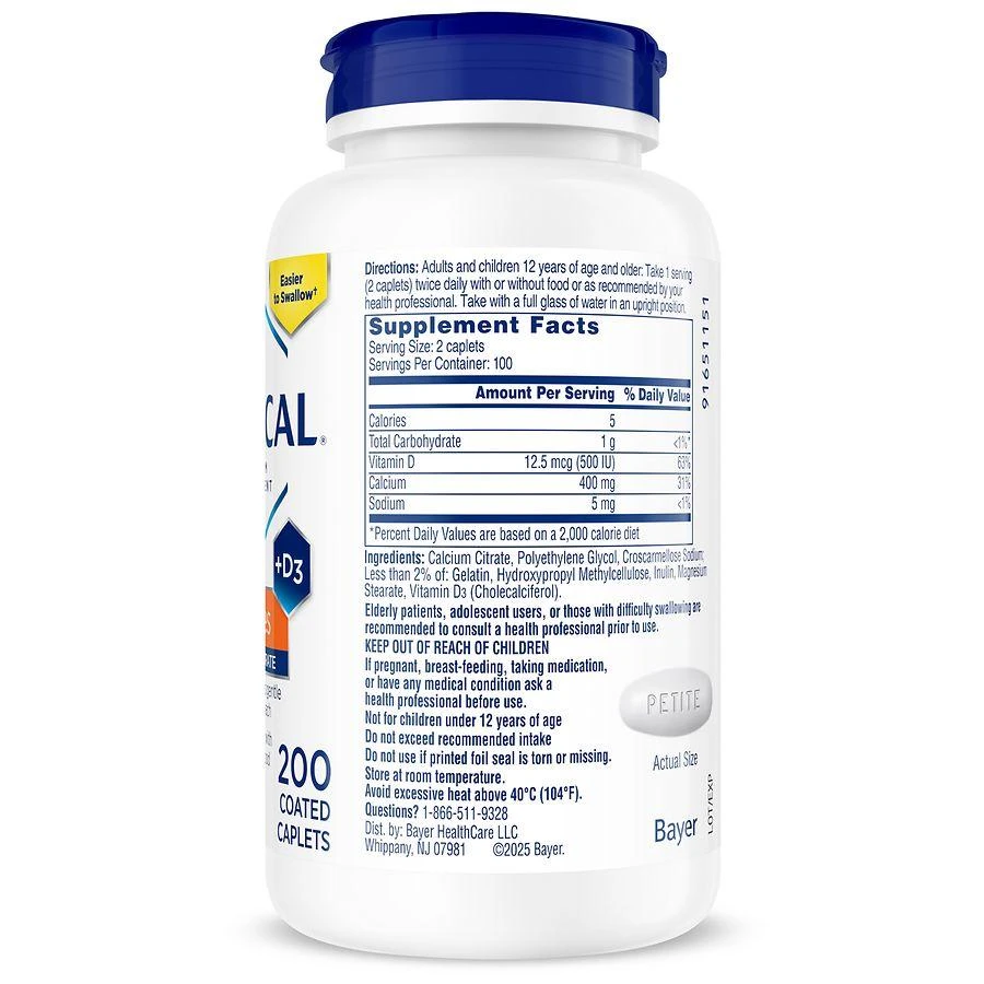 商品Citracal|Petites Calcium Supplement + D3 Coated Caplets,价格¥130,第2张图片详细描述