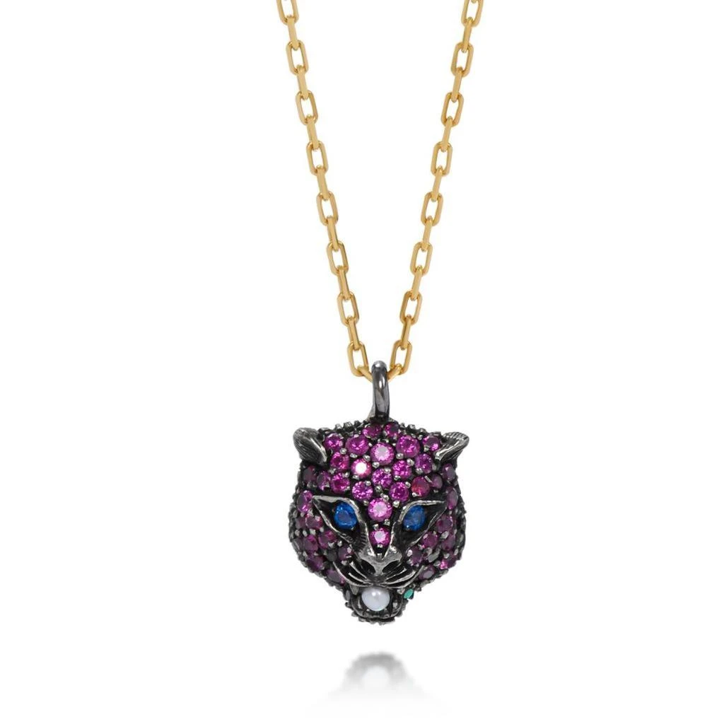 商品Gucci|Gucci Le Marche Des Merveilles 18K Yellow Gold and Sterling Silver, Mother of Pearl 1.4mm and Ruby Pendant Necklace YBB45919200300U,价格¥24020,第1张图片详细描述