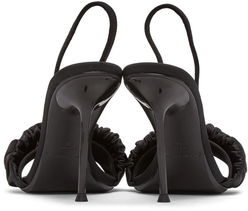 商品Alexander Wang|Black Scrunchie Julie Heeled Sandals,价格¥4657,第4张图片详细描述