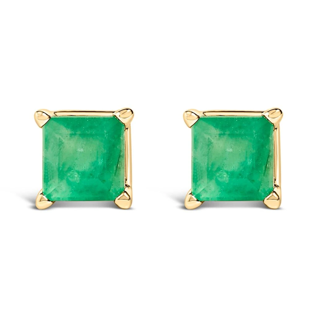 14K Gold 5x5MM Princess Cut Gemstone Solitaire Stud Earrings 商品