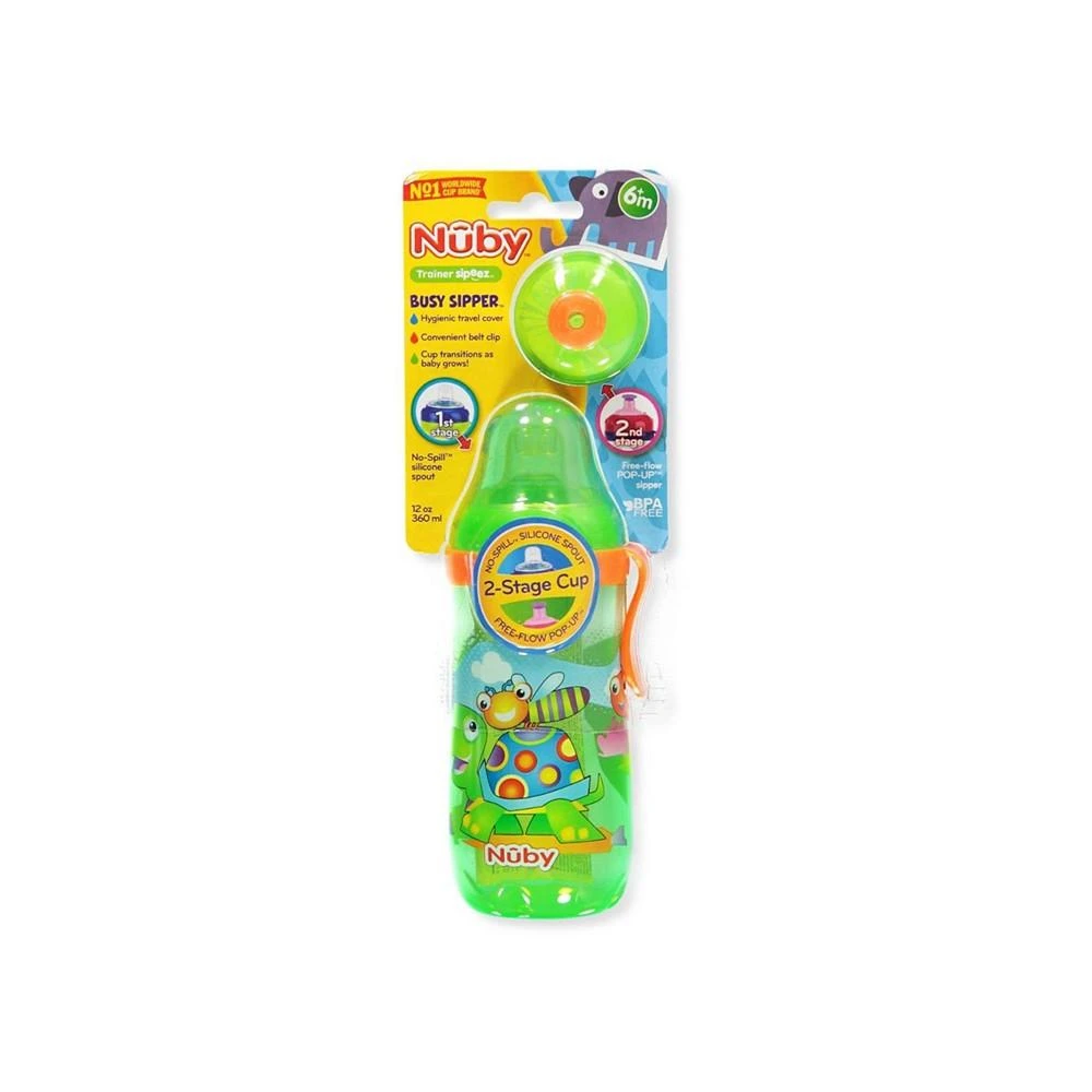 商品Nuby|Busy Sipper, 2 Stage Cup, No Spill Spout & Pop Up Sipper, Turttle,价格¥121,第2张图片详细描述