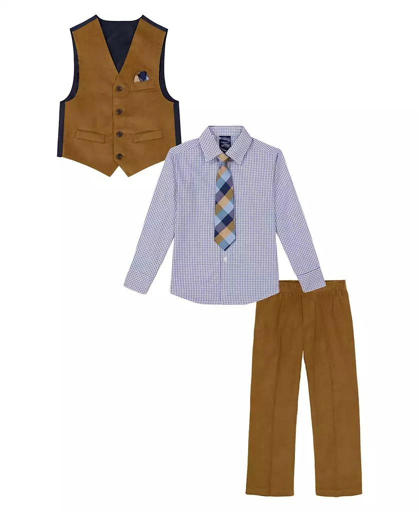 商品Nautica|Toddler and Little Boys Bronze Corduroy Vest Set,价格¥187,第2张图片详细描述