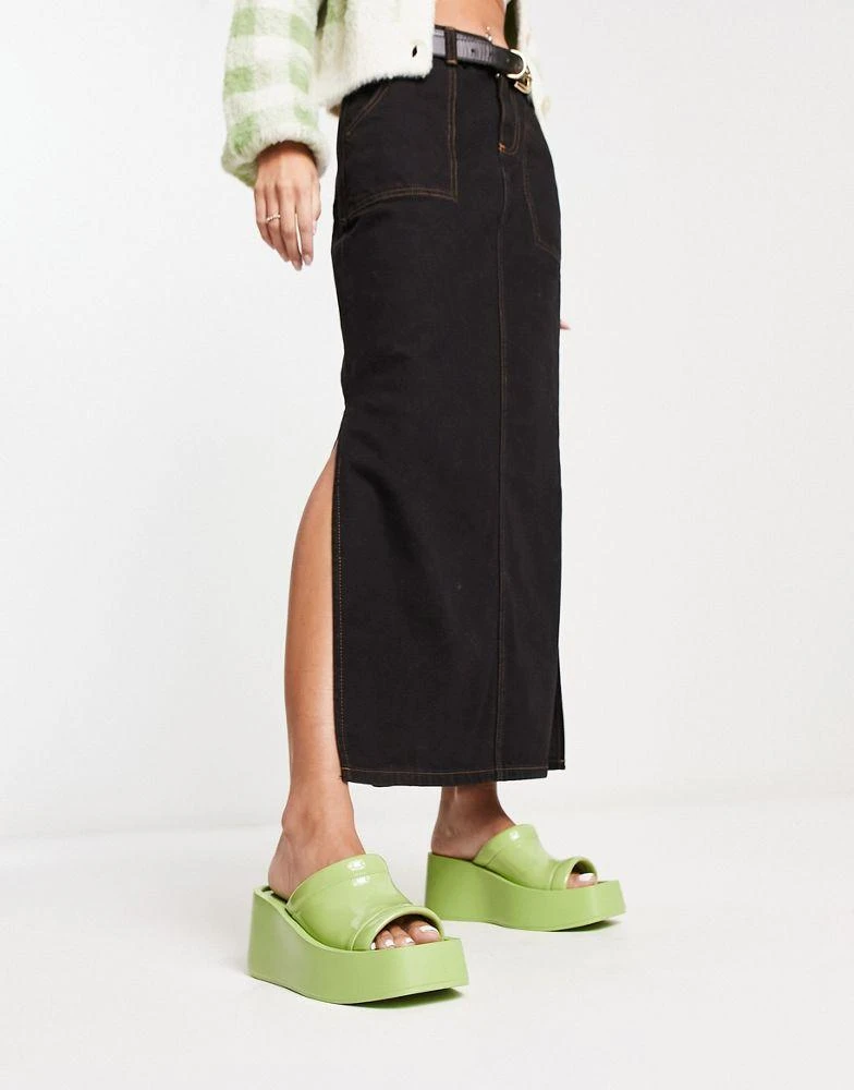 商品Daisy Street|Daisy Street Exclusive chunky sole sandals in green,价格¥157,第4张图片详细描述