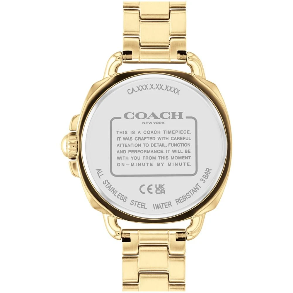 商品Coach|Women's Tatum Gold-Tone Stainless Steel Bracelet Watch, 34mm,价格¥2965,第3张图片详细描述