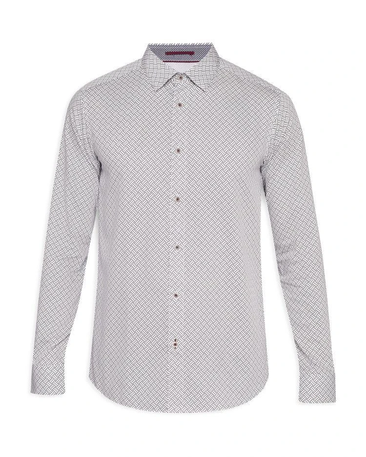商品Ted Baker London|Ted Baker Larosh Rectangle Print Regular Fit Button-Down Shirt,价格¥571,第3张图片详细描述