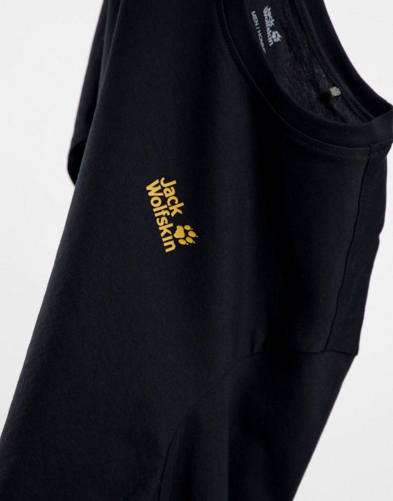 Jack Wolfskin Essential long sleeve t-shirt in black商品第4张图片规格展示