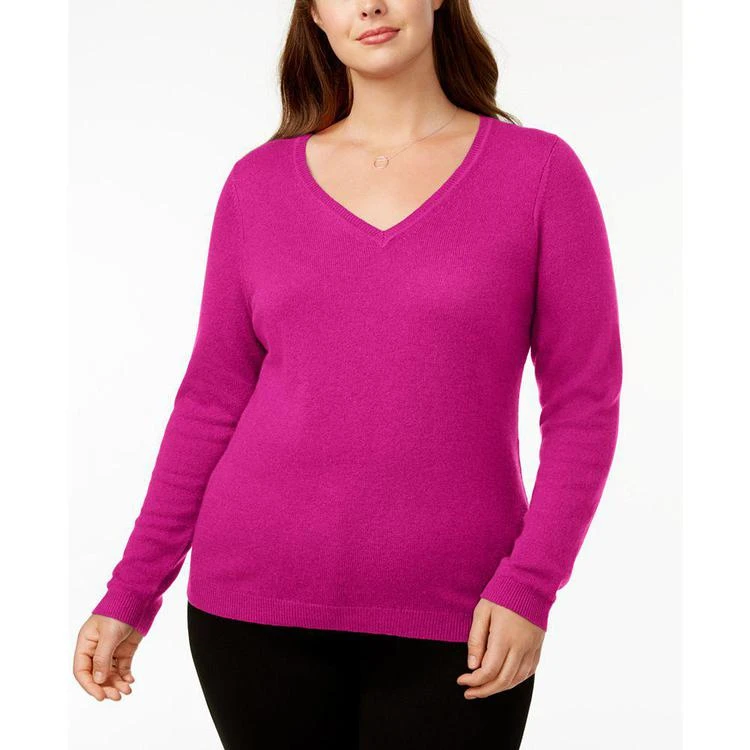 商品Charter Club|大码 Cashmere V-Neck Sweater, Created for Macy's,价格¥486,第1张图片