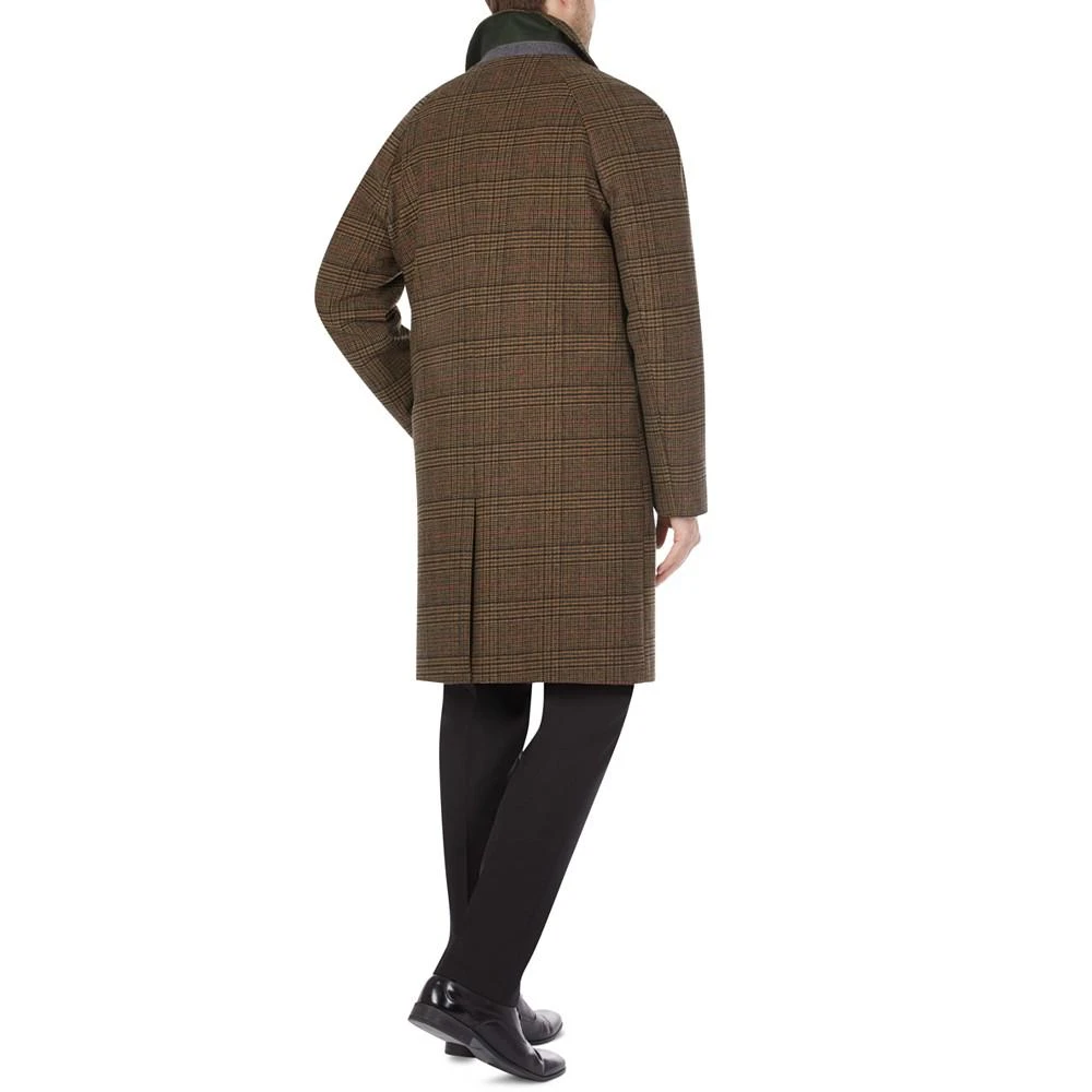 男士 Luciano 经典版型棕色和黑色格纹大衣 商品