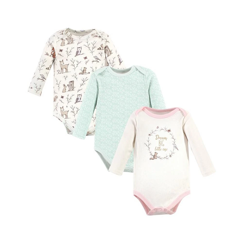 商品Hudson|Baby Girls Long Sleeve Bodysuits, Pack of 3,价格¥188,第1张图片