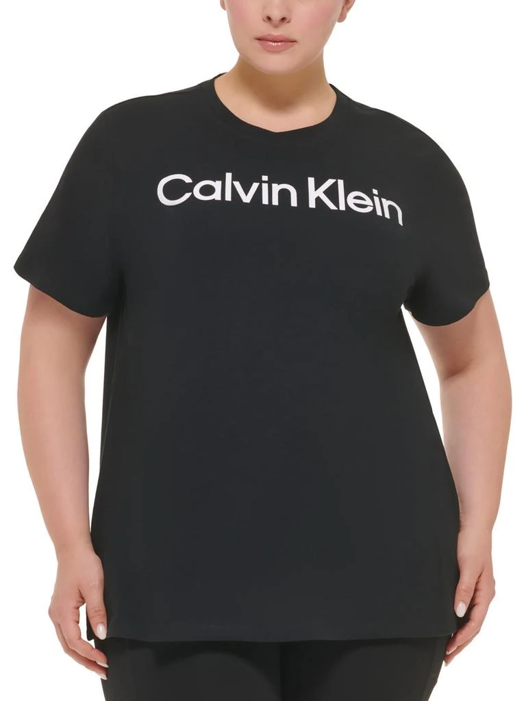商品Calvin Klein|Plus Womens Logo Crewneck Pullover Top,价格¥194,第5张图片详细描述