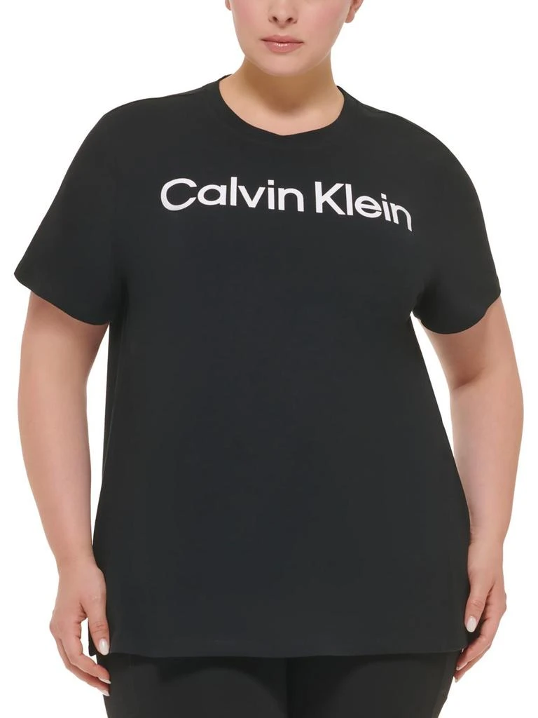 商品Calvin Klein|Plus Womens Logo Crewneck Pullover Top,价格¥249,第5张图片详细描述