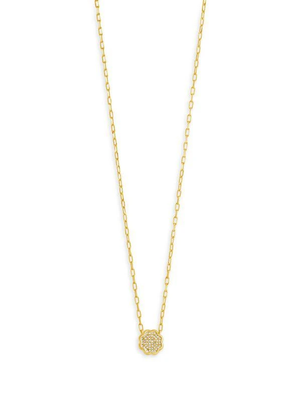 商品Sterling Forever|Raemy 14K Goldplated & Cubic Zirconia Pendant Necklace,价格¥311,第2张图片详细描述