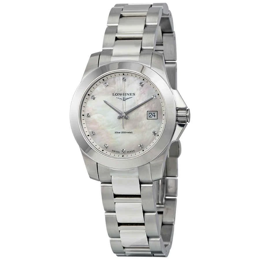 商品Longines|Longines Conquest Mother of Pearl Dial Ladies Watch L3.377.4.87.6,价格¥6350,第1张图片