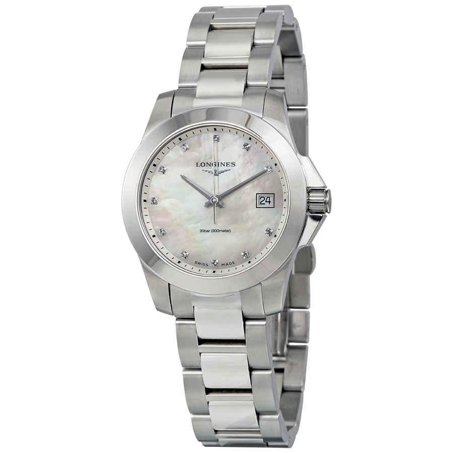 商品Longines|Longines Conquest Mother of Pearl Dial Ladies Watch L3.377.4.87.6,价格¥5572,第1张图片