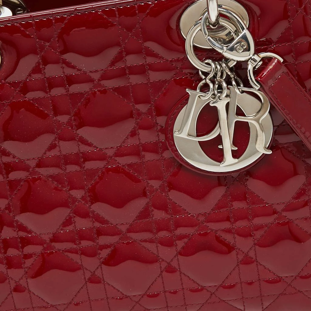 商品[二手商品] Dior|Dior Red Cannage Patent Leather Medium Lady Dior Tote,价格¥20299,第5张图片详细描述