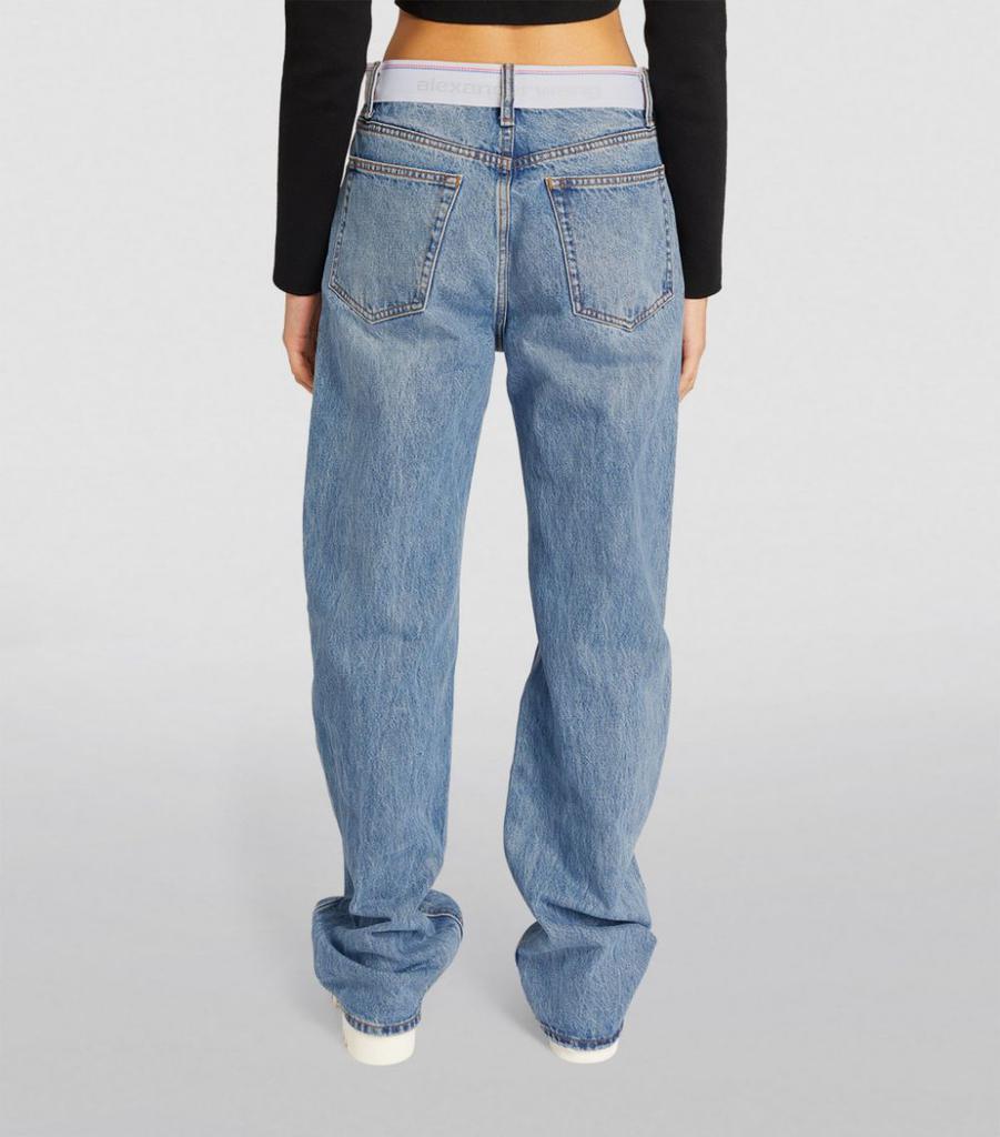 商品Alexander Wang|Logo-Adorned Mid-Rise Straight Jeans,价格¥3374,第6张图片详细描述