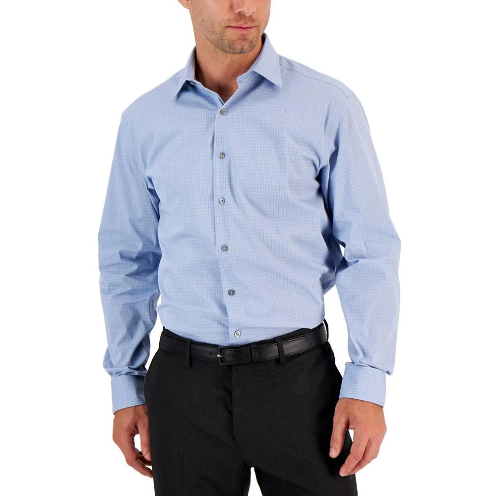 商品Alfani|Men's Regular Fit 2-Way Stretch Stain Resistant Stretch Check Dress Shirt, Created for Macy's,价格¥138,第1张图片