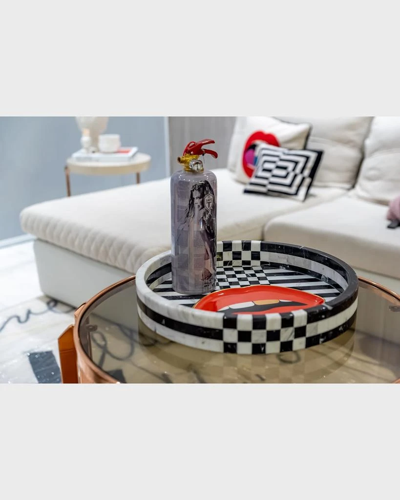 商品Vetta Home|Large Round Checkered & Striped Tray,价格¥3482,第2张图片详细描述