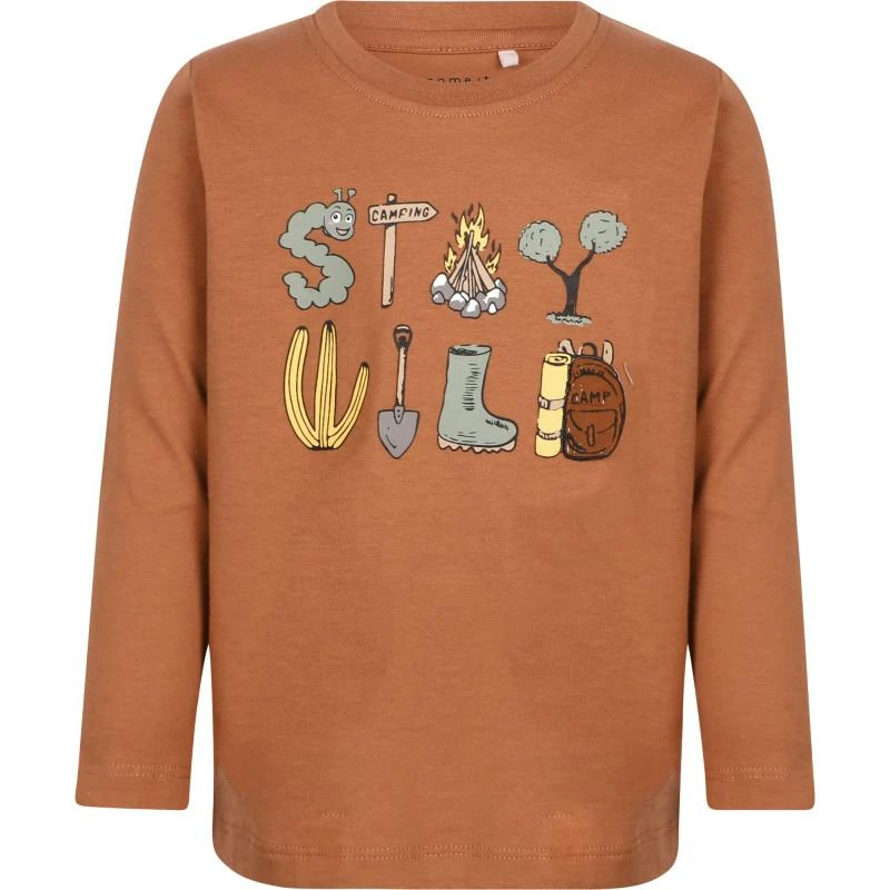 商品NAME IT®|Stay wild sweatshirt in brown,价格¥231,第1张图片