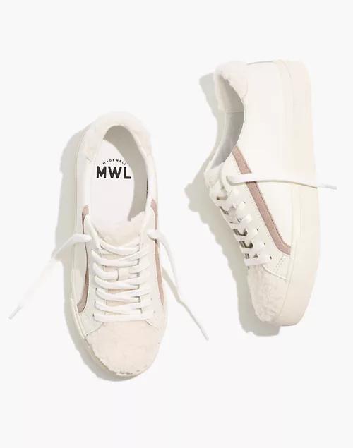 商品Madewell|Sidewalk Low-Top Sneakers in Leather: Sherpa Edition,价格¥366,第1张图片
