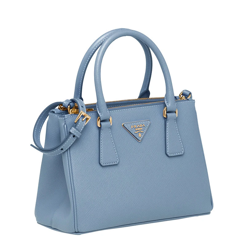 商品Prada|【预售3-7天】PRADA/普拉达 21年秋冬Galleria系列 女士浅蓝色Saffiano皮革附可拆卸调节皮革肩带小号手提斜跨单肩包1BA896_NZV_F0076_V_OOO,价格¥20643,第5张图片详细描述
