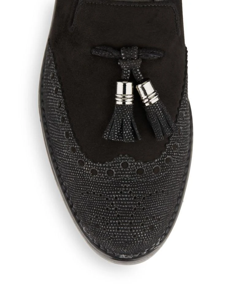 商品Stuart Weitzman|Guything Leather & Suede Tassel Loafers,价格¥1022,第3张图片详细描述