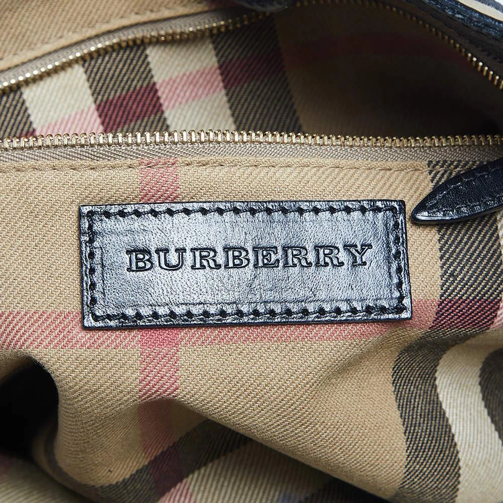 Burberry Beige/Black Canvas and Leather Open Tote 商品