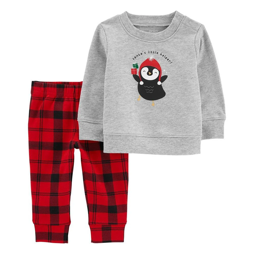 商品Carter's|Baby Boys Penguin T-shirt and Plaid Pants, 2 Piece Set,价格¥108,第1张图片
