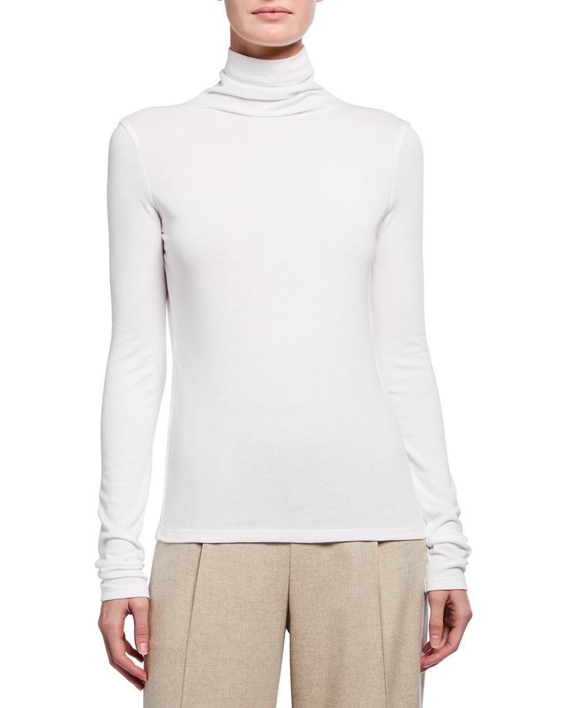 Essential Long-Sleeve Cotton Turtleneck Top商品第1张图片规格展示