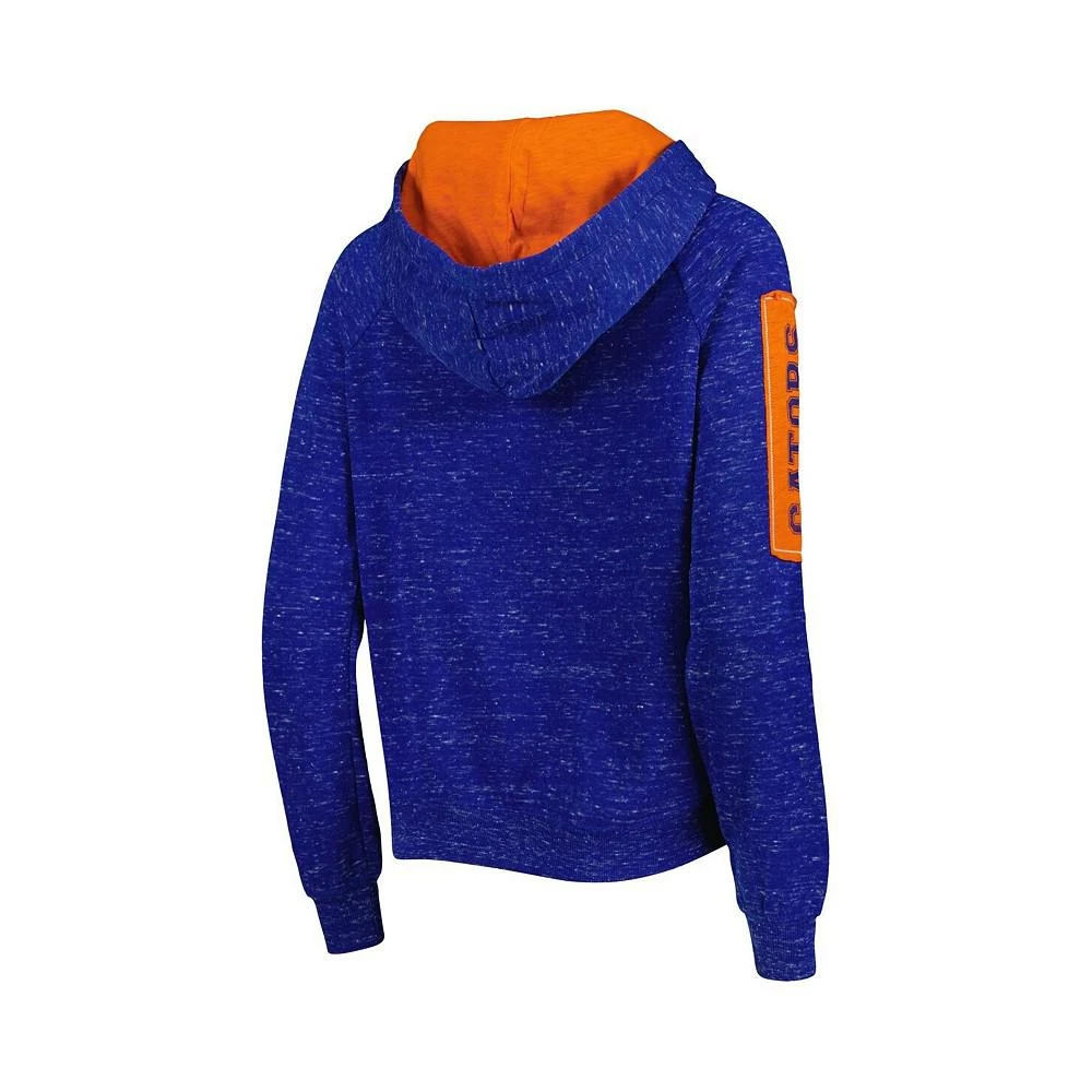 商品Colosseum|Women's Royal Florida Gators The Devil Speckle Lace-Placket Raglan Pullover Hoodie,价格¥305,第3张图片详细描述