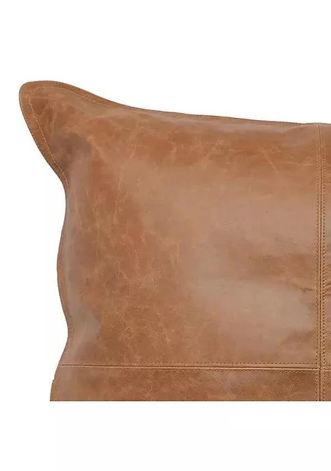 商品Duna Range|Range Square Leatherette Throw Pillow With Stitched Details Brown,价格¥640,第2张图片详细描述