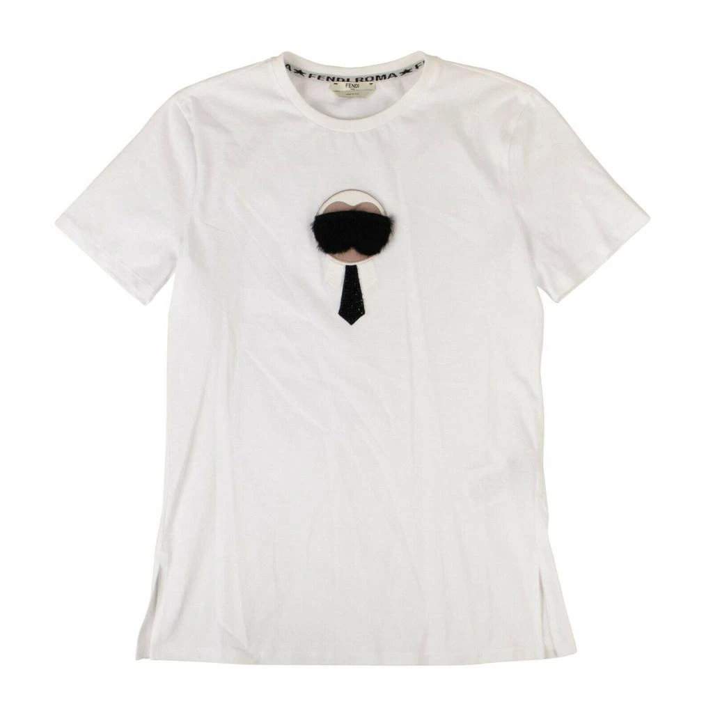 商品Fendi|FENDI x KARL LAGERFELD Cotton 'Karl Monster' T-Shirt - White,价格¥603,第1张图片