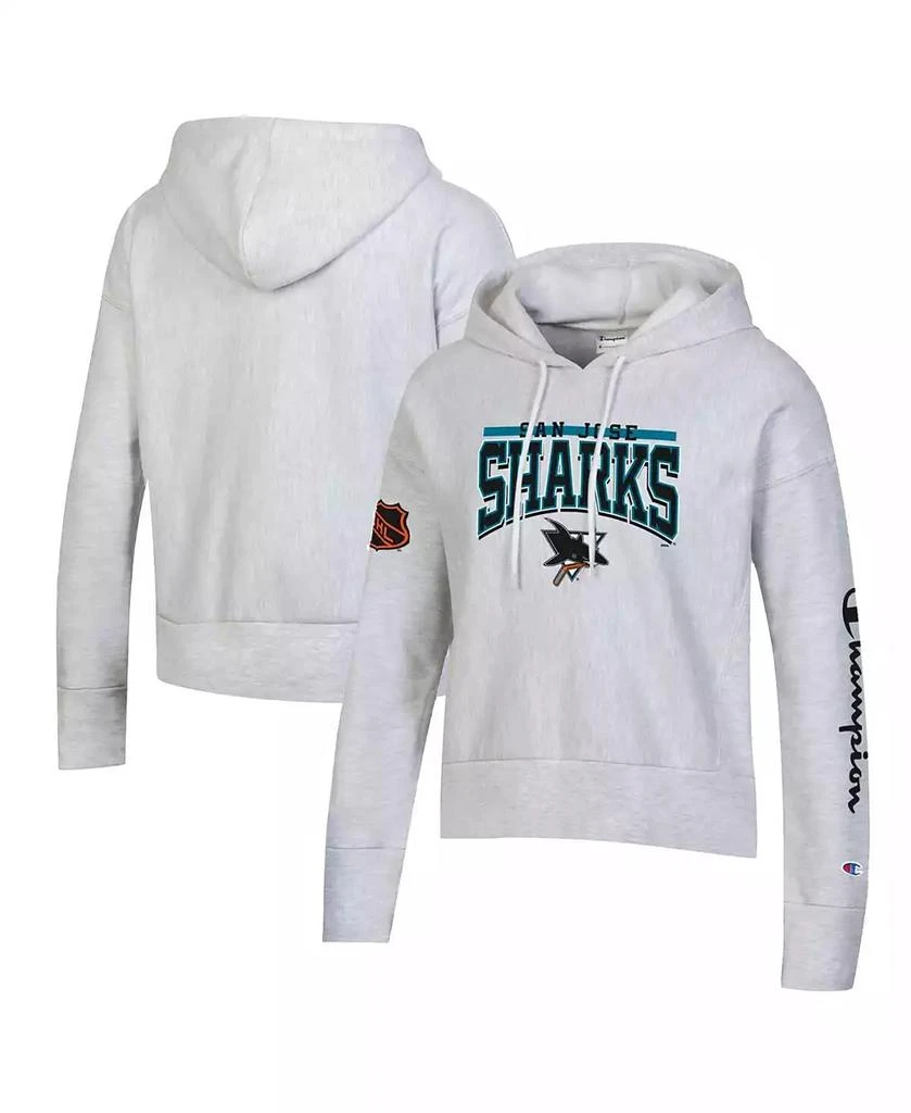 商品CHAMPION|Women's Heathered Gray San Jose Sharks Reverse Weave Pullover Hoodie,价格¥449,第2张图片详细描述