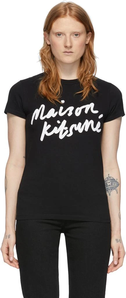 商品Maison Kitsune|Black Handwriting T-Shirt,价格¥338,第1张图片