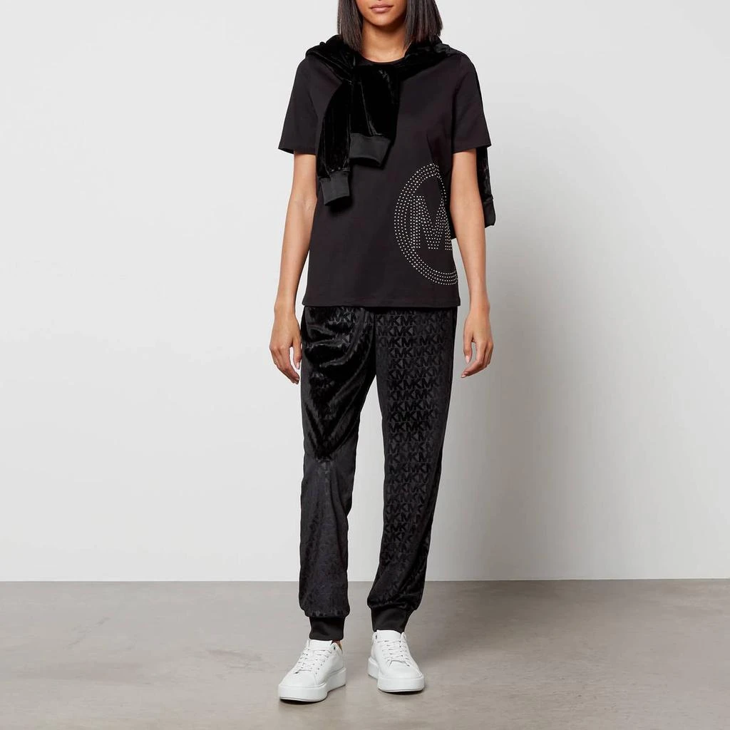 商品Michael Kors|MICHAEL Michael Kors Women's Studded Charm Classic T-Shirt - Black,价格¥356,第3张图片详细描述