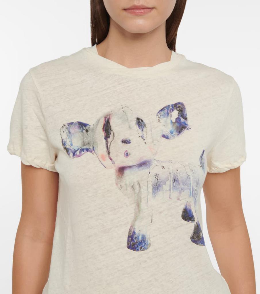 商品Acne Studios|印花棉质与亚麻T恤,价格¥1249,第6张图片详细描述