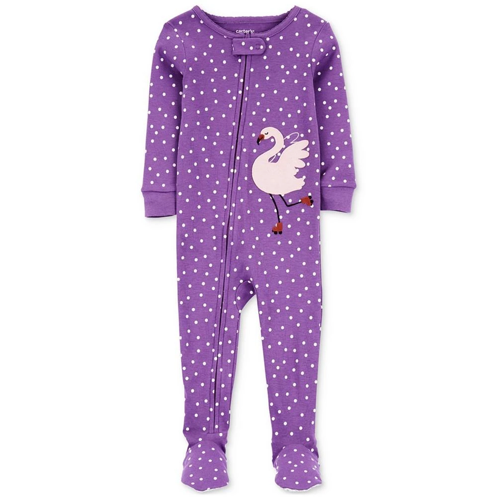 商品Carter's|Baby Girls 1-Piece Flamingo 100% Snug-Fit Cotton Footed Pajama,价格¥75,第1张图片