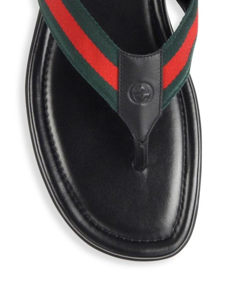 商品Gucci|Titian Beach Web & Leather Thong Sandals,价格¥2775,第3张图片详细描述