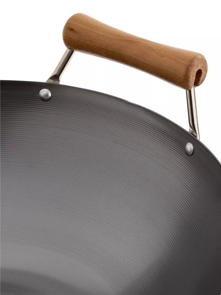 商品Escali|Joyce Chen Classic 14'' Uncoated Carbon Steel Flat Bottom Wok 4-Piece Set,价格¥749,第4张图片详细描述