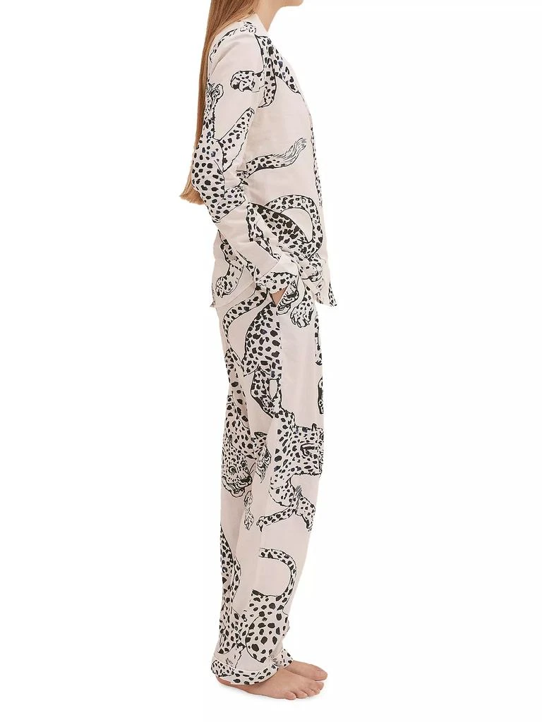 商品Desmond & Dempsey|2-Piece Jag-Print Cotton Pajama Set,价格¥1871,第3张图片详细描述