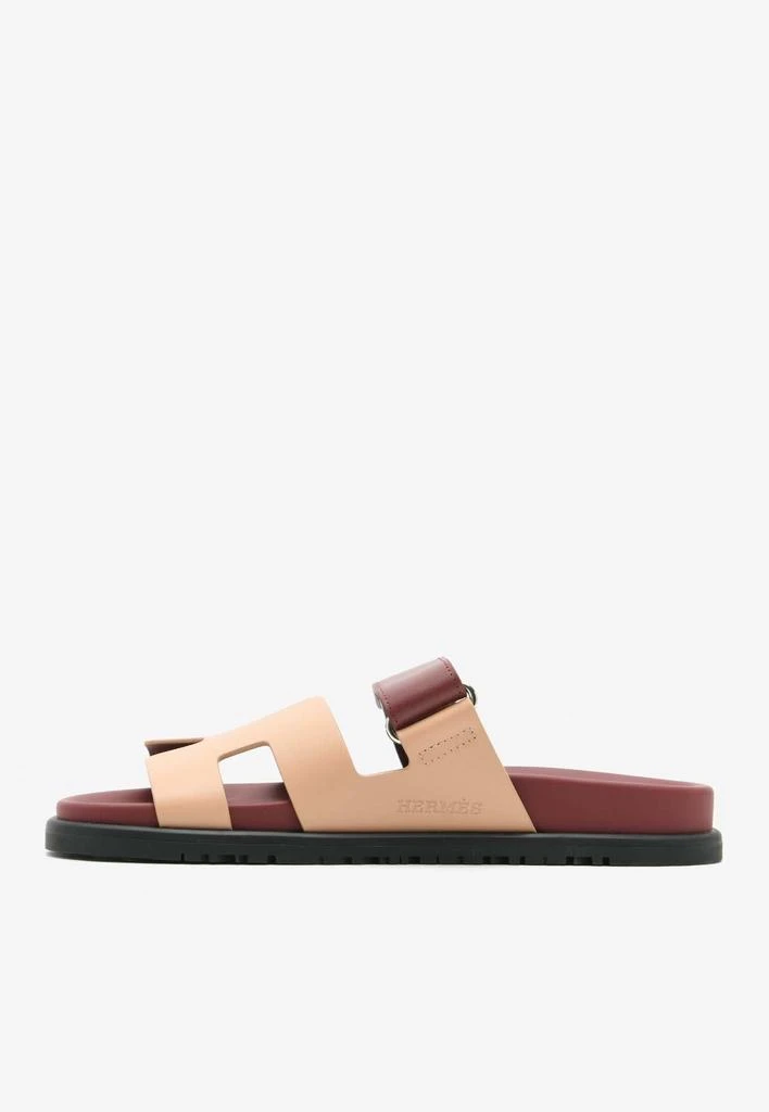 商品Hermes|Chypre Sandals in Beige Perlino and Rouge H Calfskin,价格¥14429,第2张图片详细描述