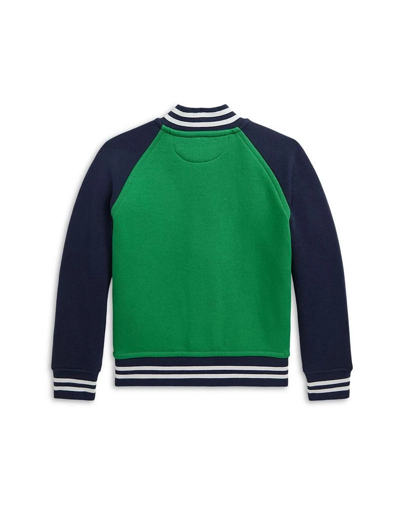 商品Ralph Lauren|Boys' Color Blocked Fleece Baseball Jacket - Little Kid, Big Kid,价格¥421,第2张图片详细描述