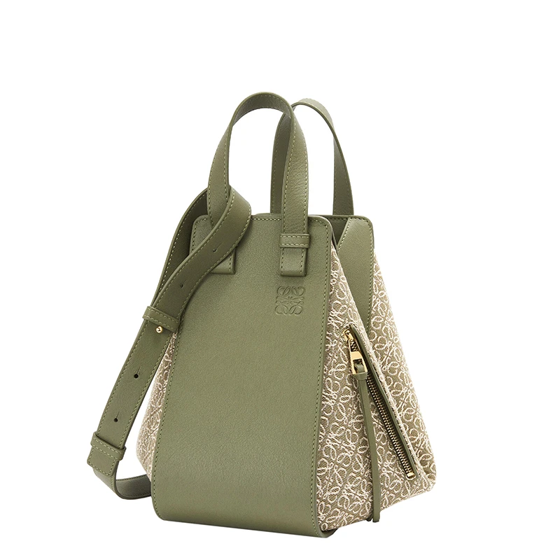 Loewe/罗意威 22春夏新款Hammock系列 女士小号牛油果绿色提花布和牛皮革拼接可手提单肩斜挎吊床包 A538S35X43-4364 商品