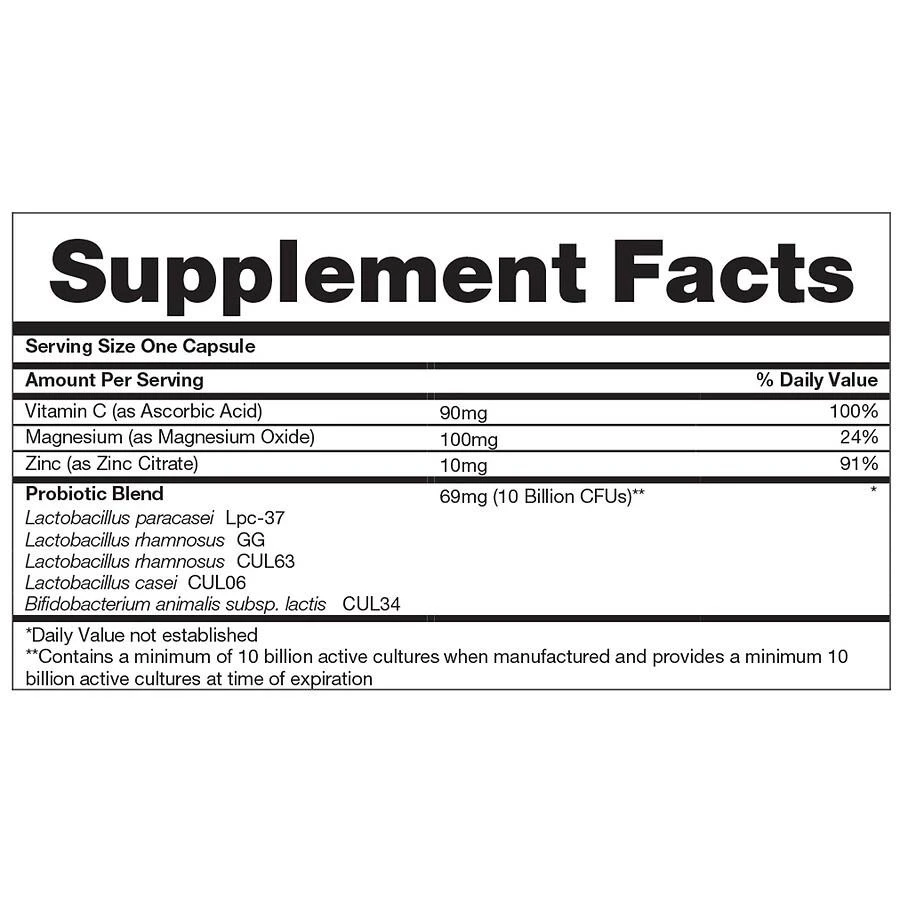 商品Walgreens|Daily Immunity Probiotic Capsules with Vitamin C,价格¥148,第4张图片详细描述