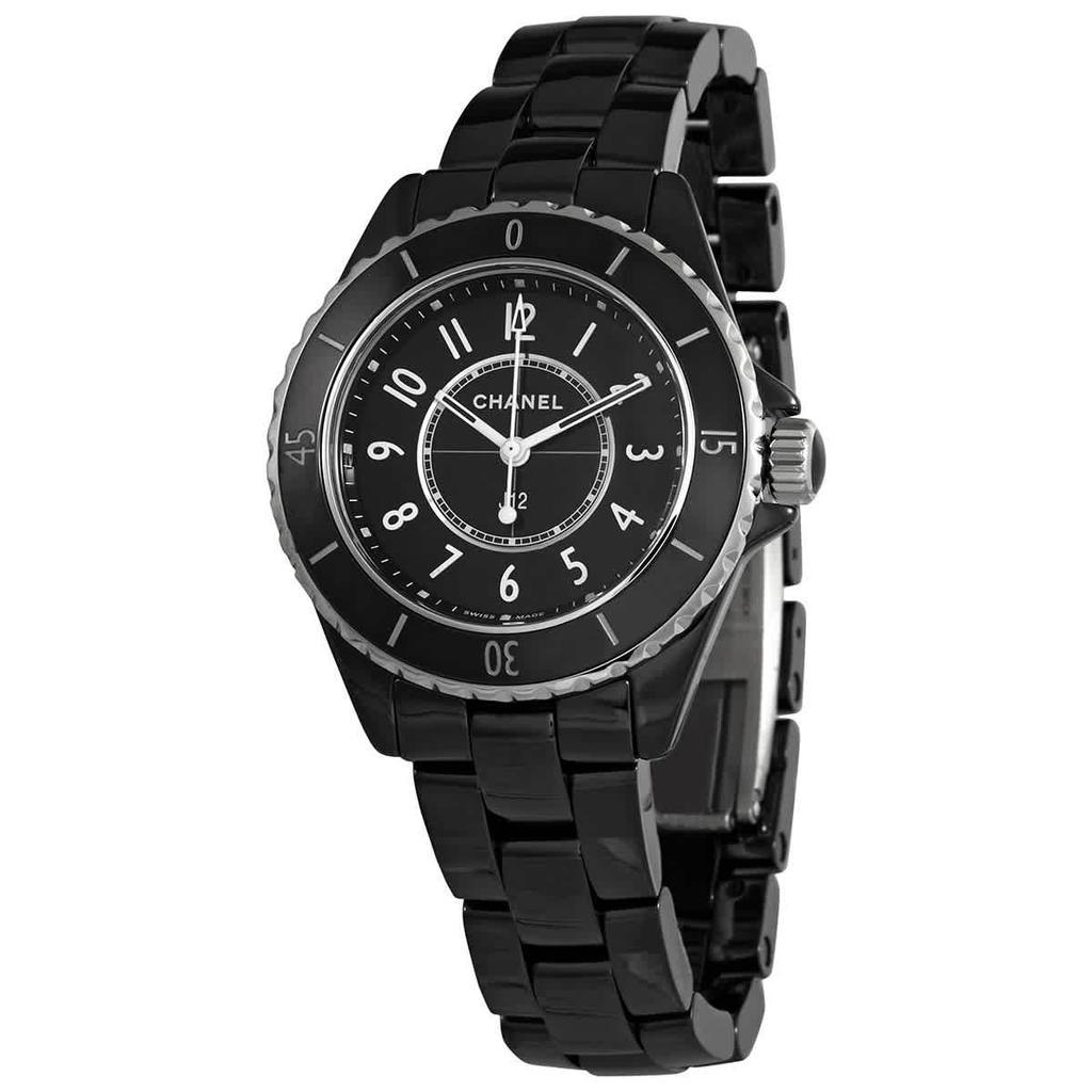 商品Chanel|J12 Quartz Black Dial Ladies Watch H5695,价格¥28058,第1张图片