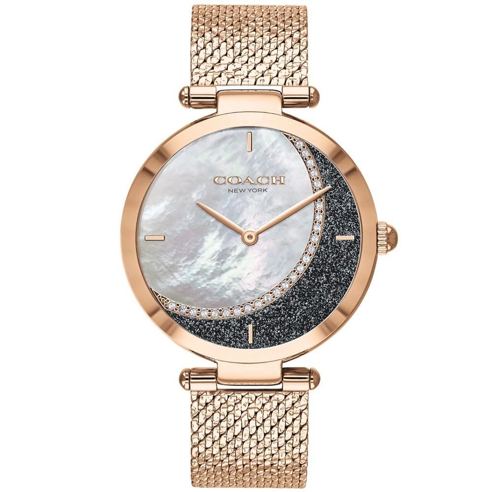商品Coach|Women's Park Rose Gold-Tone Mesh Bracelet Watch 34mm,价格¥1408,第1张图片