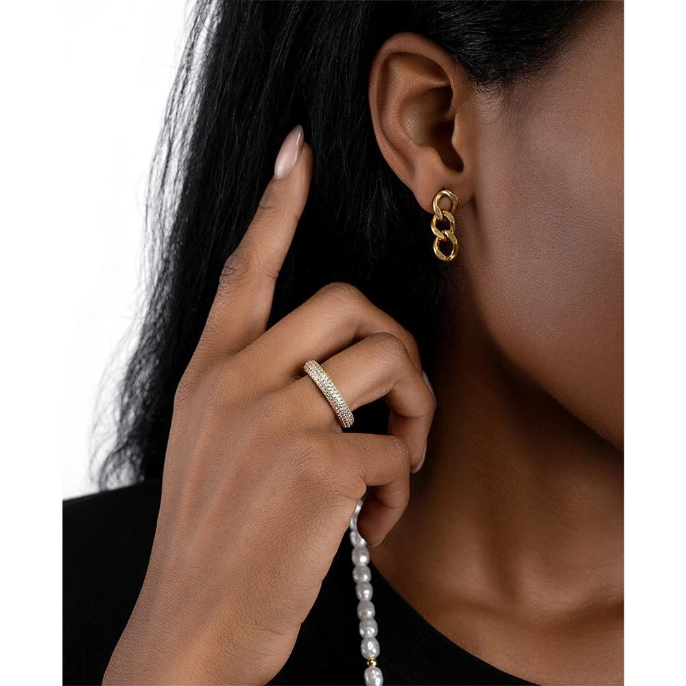 商品ADORNIA|14k Gold-Plated Curb Chain Drop Earrings,价格¥205,第3张图片详细描述