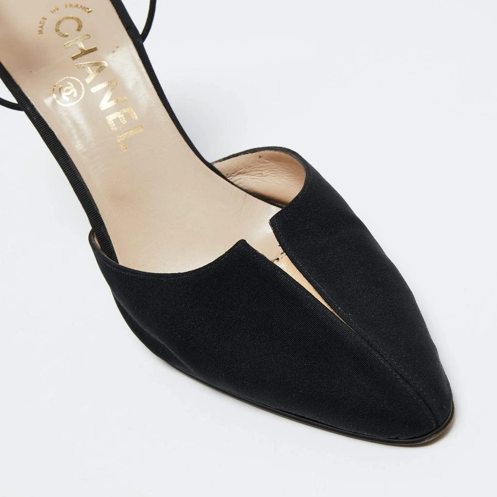 Chanel Black Canvas Pointed Toe  Ankle Wrap Sandals Size 39  商品