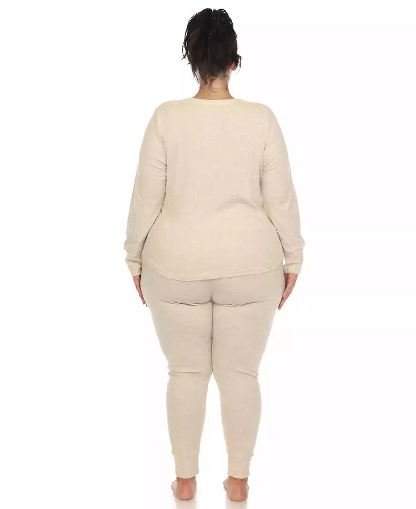 商品White Mark|Plus Size Waffle Pajama Set,价格¥161,第3张图片详细描述