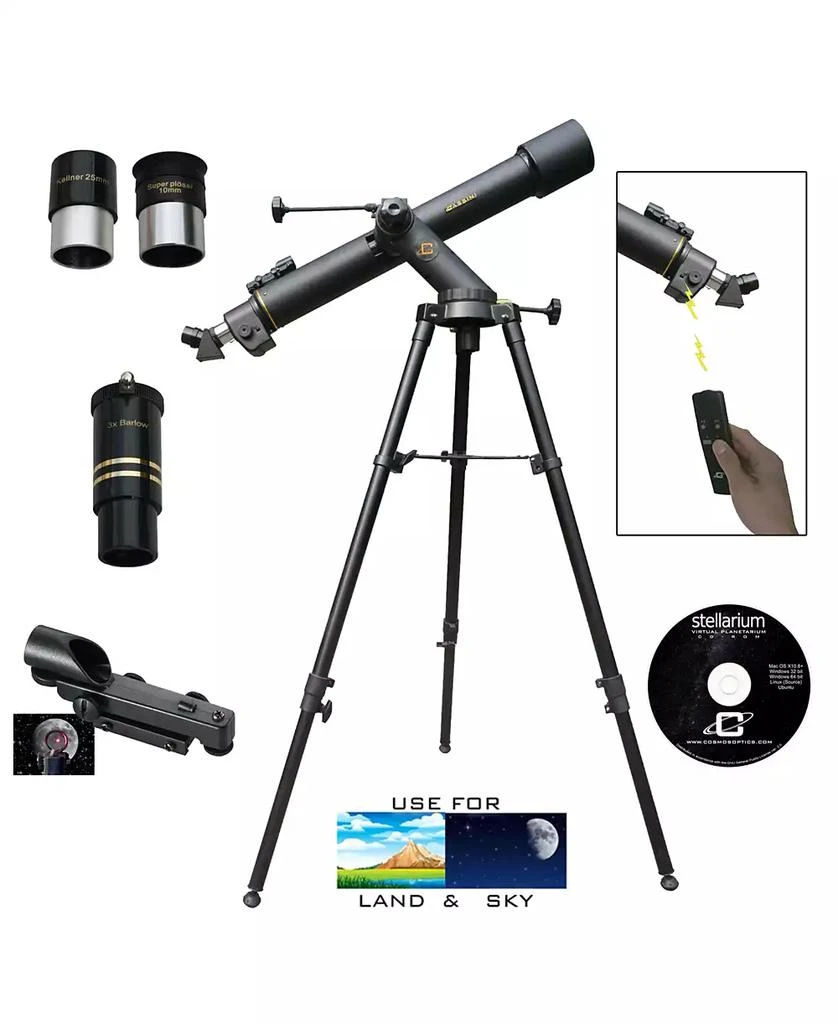 商品Cosmo Brands|Cassini 800mm X 72mm Land, Sky Tracker Telescope with Electronic Focus Remote,价格¥3439,第1张图片